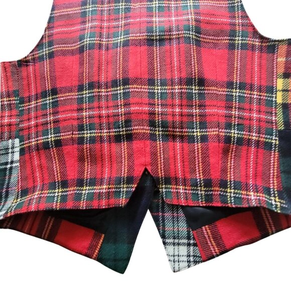 Vintage Gap Plaid Patchwork Vest Womens S Wool Blend Button-Up - Picture 8 of 16